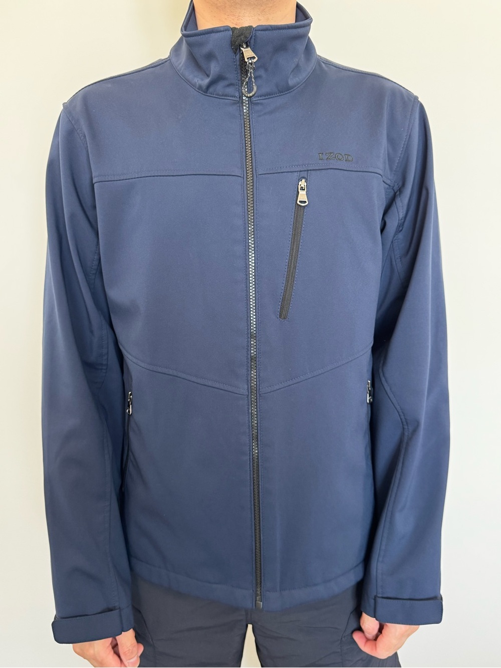 Izod Navy Full-Zip Windbreaker Jacket